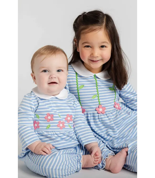 Stripe Knit Longall with Flowers | Florence Eiseman
