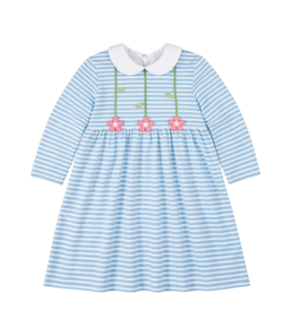 Florence Eiseman Stripe Knit Dress with Flowers