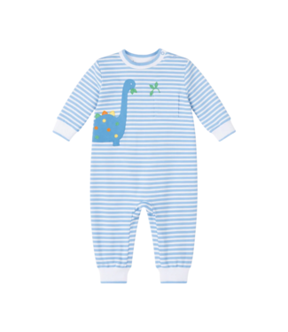 Florence Eiseman Stripe Knit Longall with Dinosaur