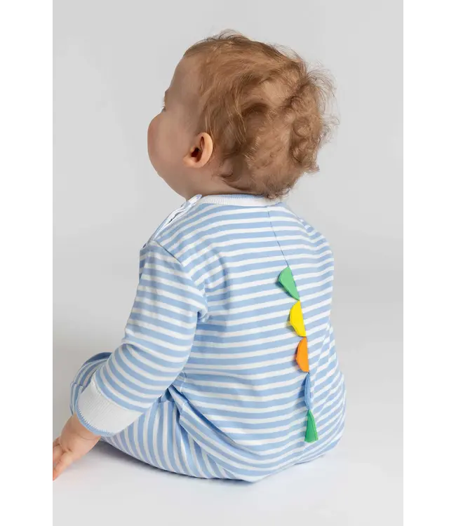 Stripe Knit Longall with Dinosaur | Florence Eiseman
