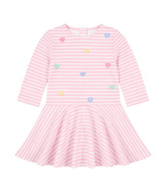 Florence Eiseman Stripe Knit Dress with Applique Hearts