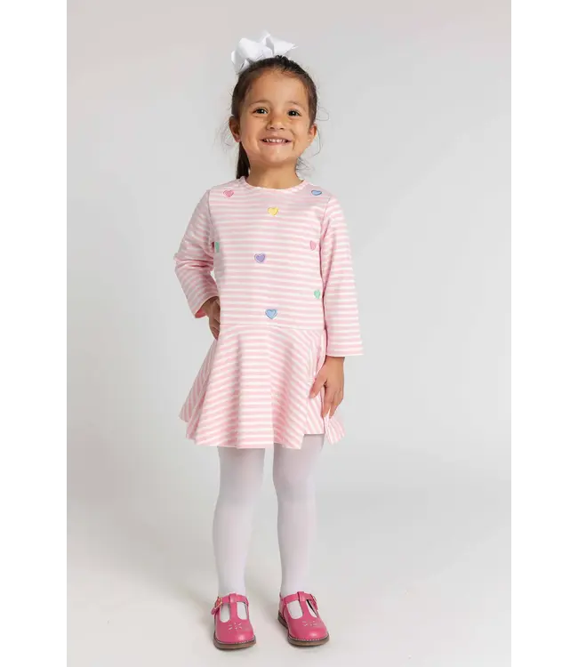 Stripe Knit Dress with Applique Hearts | Florence Eiseman