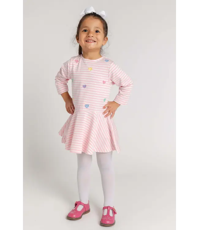 Stripe Knit Dress with Applique Hearts | Florence Eiseman