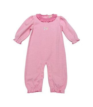 Luigi Pink/White Stripe Horse Romper