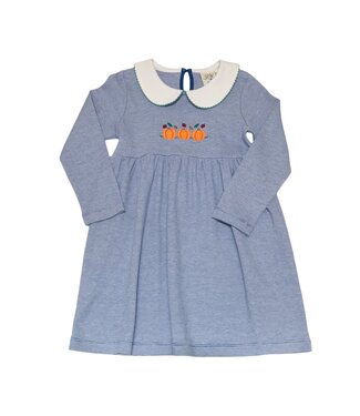 Luigi Blue/White Stripe Pumpkins Dress