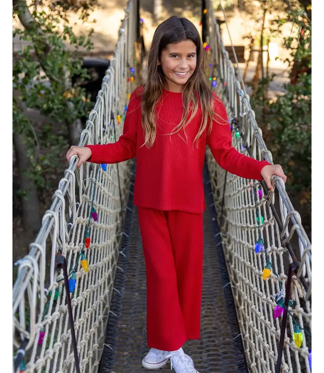Girls Woodland Sweater Knit Set - Red Velvet | Feather 4 Arrow