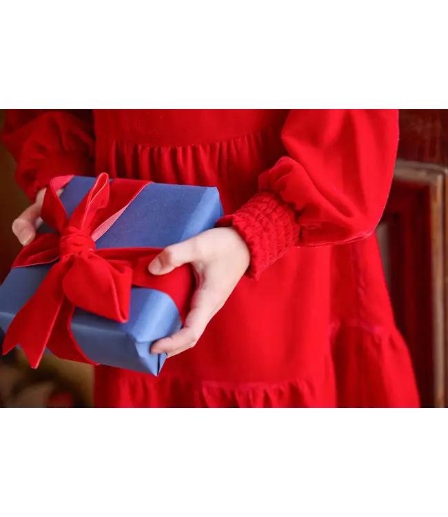 Girls Emerson Dress - Red Velvet | Little English
