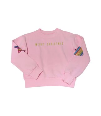 Paper Flower Merry Christmas Sequin Ornaments Sweatshirt