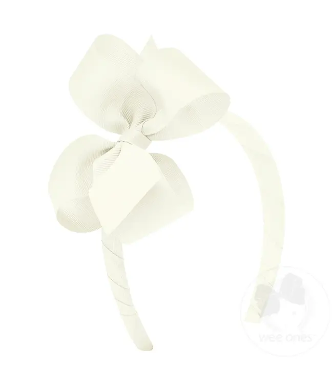 Medium Classic Grosgrain Girls Hair Bow on Headband | Wee Ones
