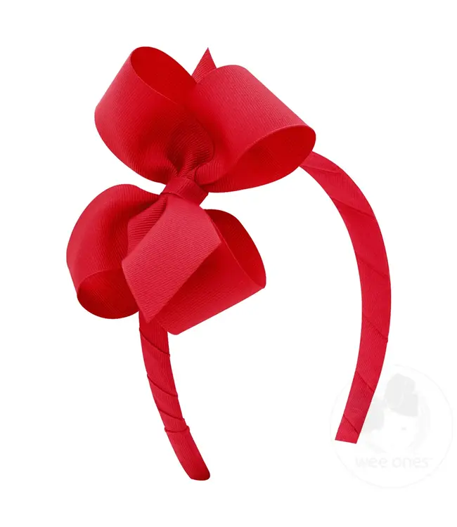 Medium Classic Grosgrain Girls Hair Bow on Headband | Wee Ones