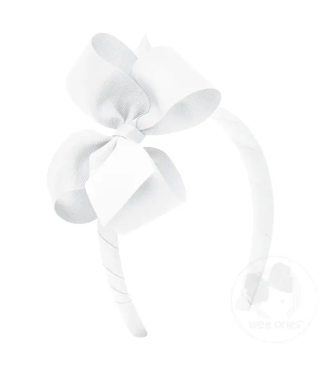 Medium Classic Grosgrain Girls Hair Bow on Headband | Wee Ones