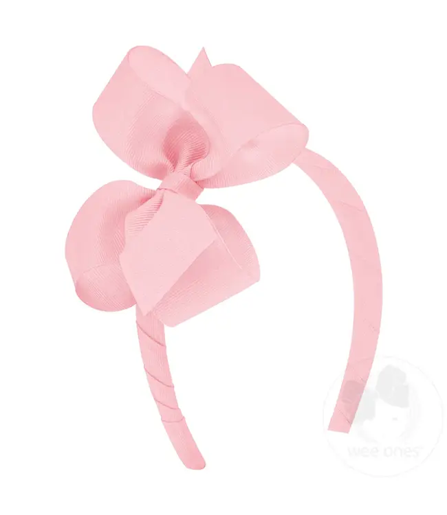 Medium Classic Grosgrain Girls Hair Bow on Headband | Wee Ones