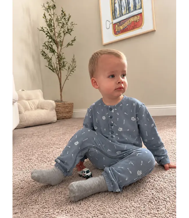 Tools Henley Baby Jumpsuit | Gunamuna