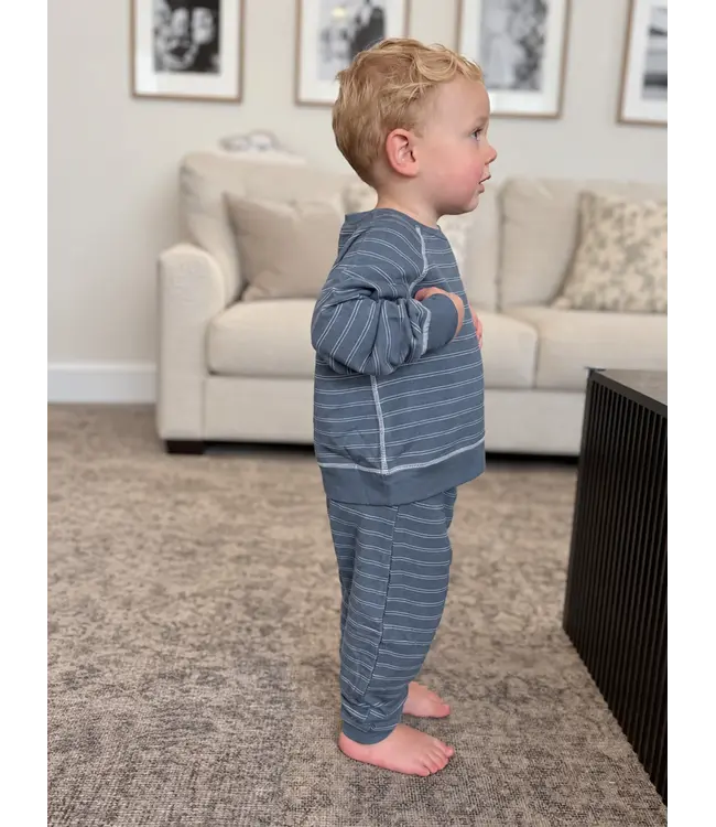 Stripe Fleece Baby Sweatsuit | Gunamuna