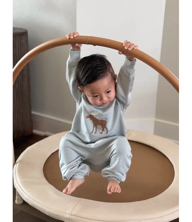 Moose Fleece Baby Jumpsuit | Gunamuna
