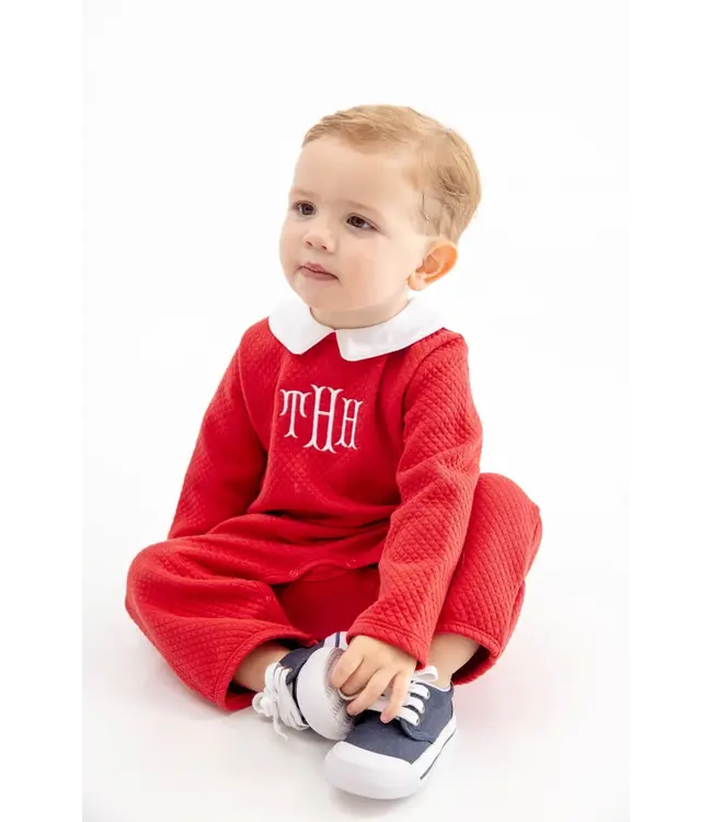Potter's Playsuit - Quilted Richmond Red with Worth Avenue White