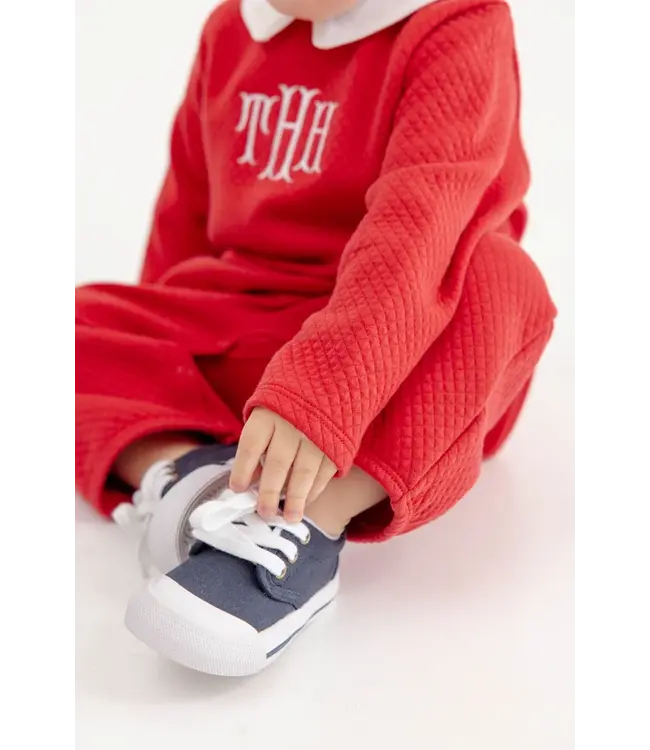 Potter's Playsuit - Quilted Richmond Red with Worth Avenue White