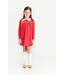 Long Sleeve Smocked Holly Day Dress - Richmond Red with Worth Avenue White