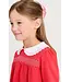 Long Sleeve Smocked Holly Day Dress - Richmond Red with Worth Avenue White