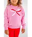 Isabelle's Intarsia Sweater - Hamptons Hot Pink with Scalloped Bow