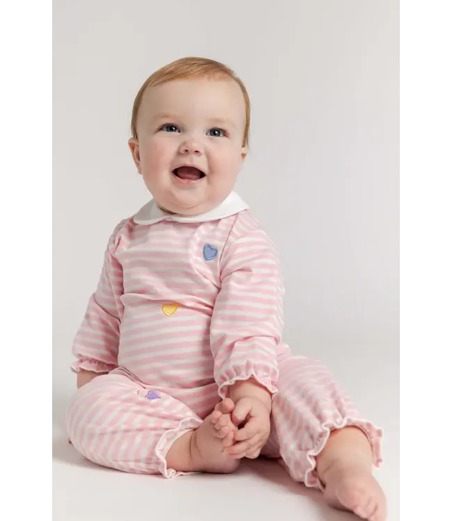 Stripe Knit Longall with Hearts
