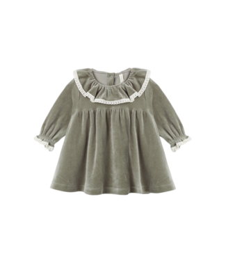 Quincy Mae Spruce Velour Dress