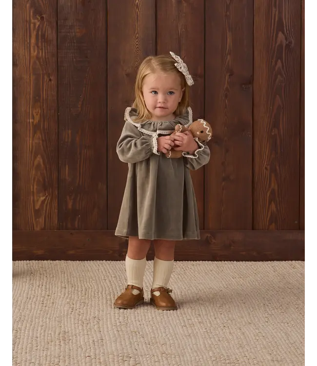 Velour Baby Dress Spruce