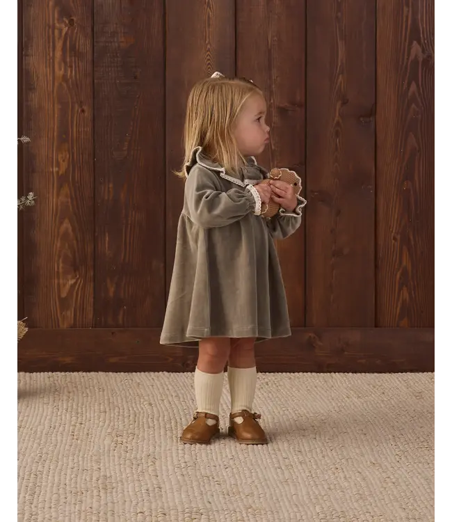 Velour Baby Dress Spruce