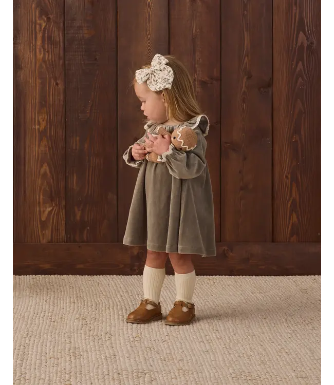 Velour Baby Dress Spruce