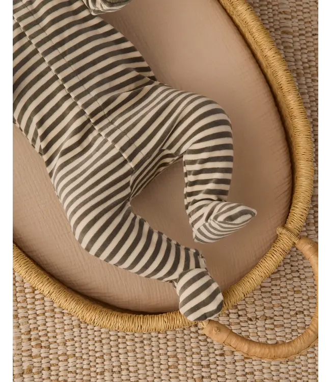 Hidden Snap Footie Spruce Stripe
