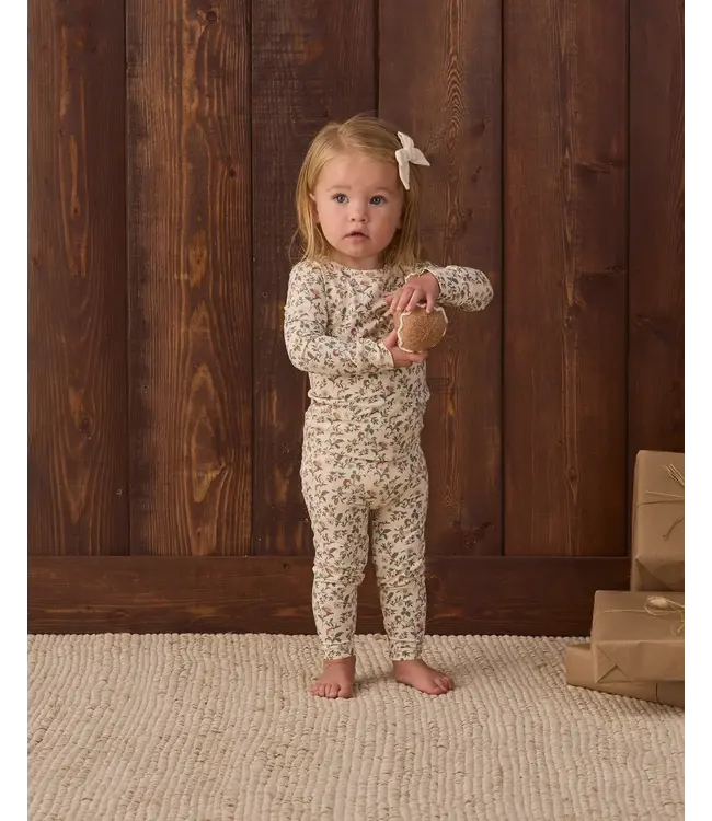 Bamboo Pajama Set Holiday Floral