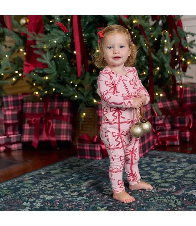 Baby Bamboo Romper - Pink Present Bow