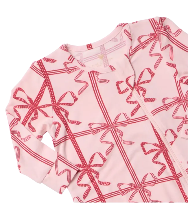 Baby Bamboo Romper - Pink Present Bow
