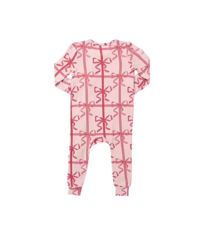 Baby Bamboo Romper - Pink Present Bow