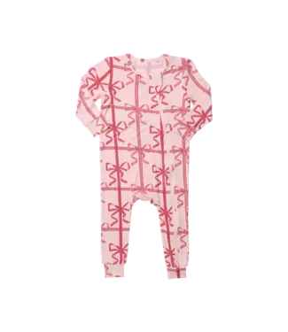 Pink Chicken Pink Present Bow Bamboo Romper