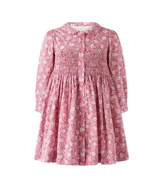 Rachel Riley English Garden Smocked Button-Front Dress