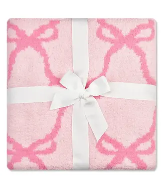 Iscream Sweet Trellis Bow Cozy Knit Blanket