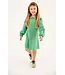 Long Sleeve Banks Button Dress - Kiawah Kelly Green with Worth Avenue White