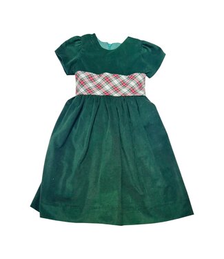 Susanne Lively Designs Green Corduroy Dress with Plaid