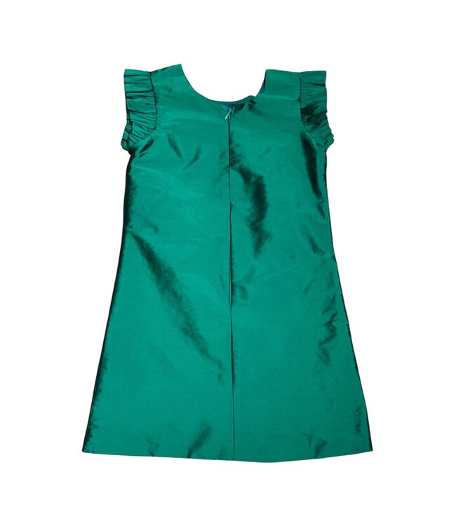 Green Flutter Sleeve A-Line Dress