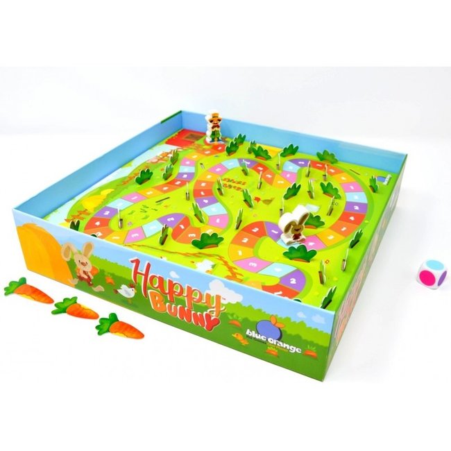 Blue Orange Happy Bunny