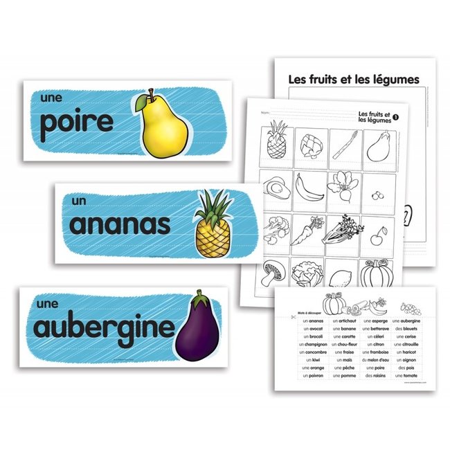 Passe-Temps  Vocabulaire mural des fruits et légumes