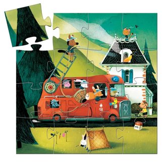 Djeco Puzzle silhouette - Le camion de pompiers 16mcx