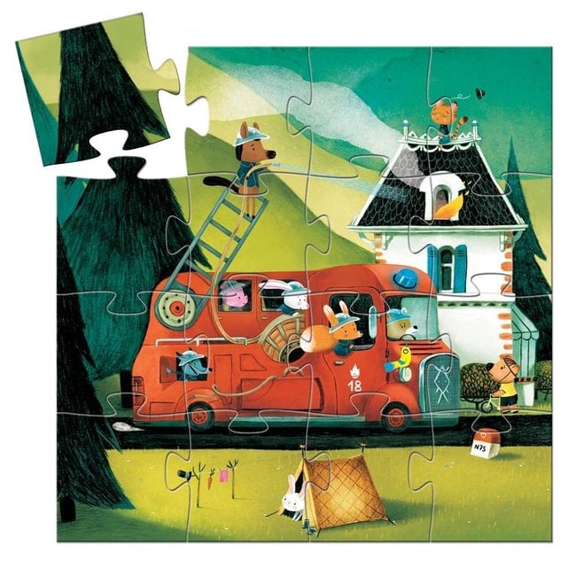 Djeco Puzzle silhouette - Le camion de pompiers 16mcx