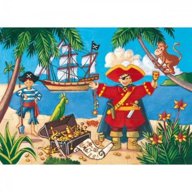 Djeco Puzzle silhouette - Le pirate et son trésor 36 mcx