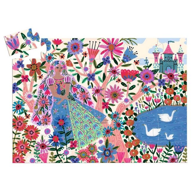 Djeco Puzzle Silhouette - La princesse et son paon - 36mrcx