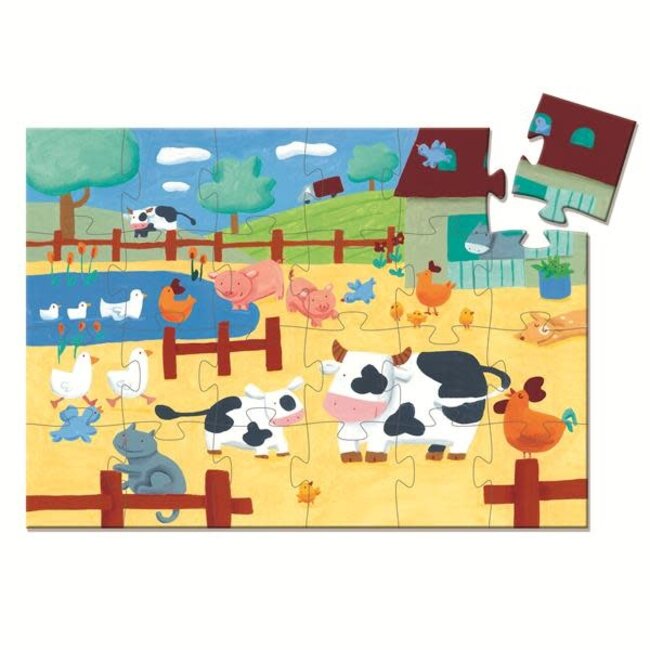 Djeco Puzzle Silhouette - Les vaches à la ferme 24mcx
