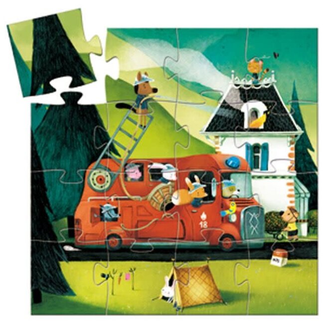 Djeco Puzzle silhouette - Le camion de pompiers 16mcx