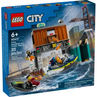 LEGO® City - Le hors-bord de la police et le repaire des malfrats - 60417