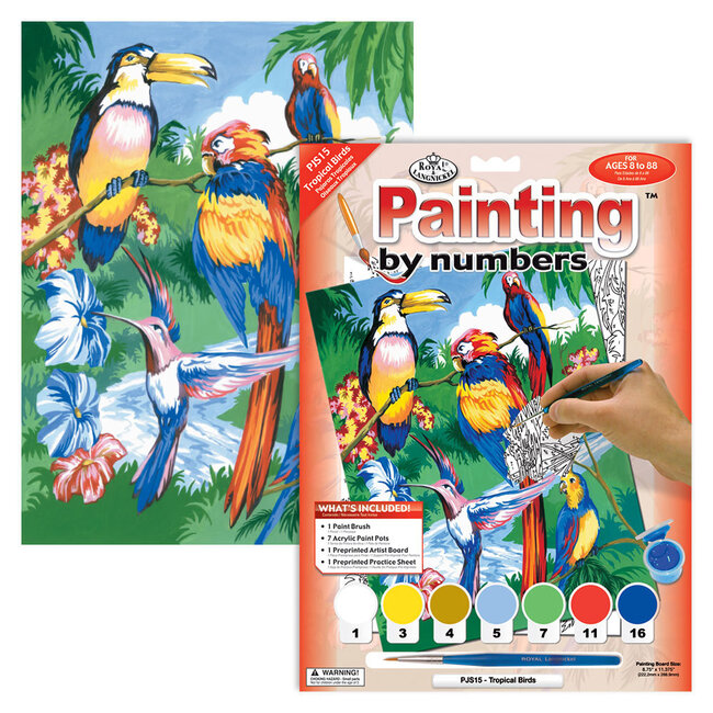 Royal & Langnickel Peinture à numéro - Oiseaux Tropicaux